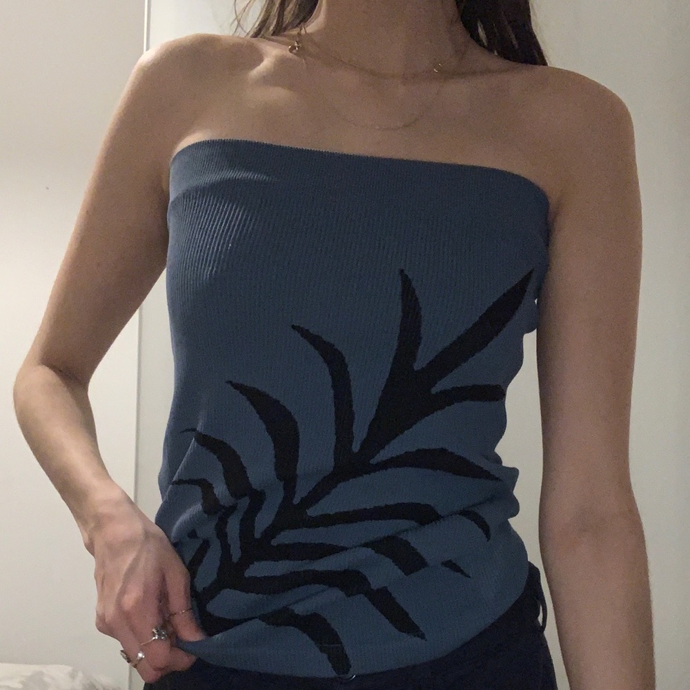 Vintage Palm Leaf Tube Top